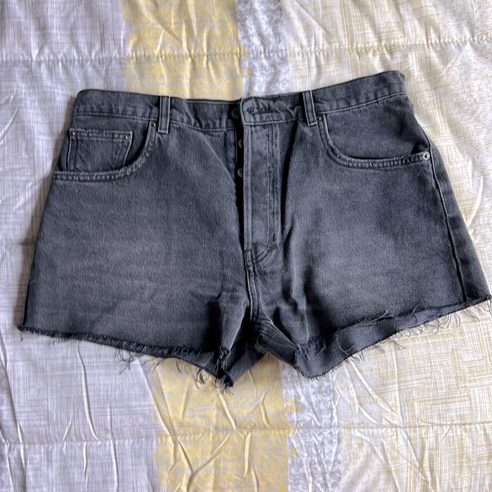 Reformation black cutoff jean shorts